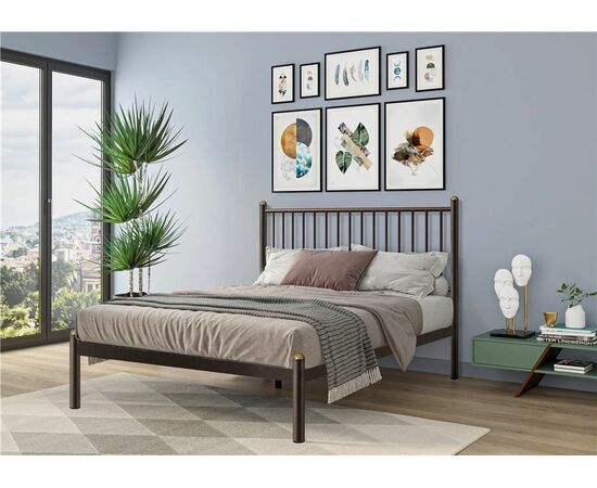 Кровать АРЗУ (140х200/металлическое основание, усиленное/Коричневый бархат) | Интернет магазин мебели и декора LifeDekor