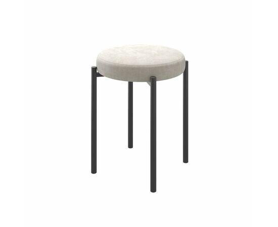 Табурет БОБ, ЧЁРНЫЙ/CREM LUX b3 | Интернет магазин мебели и декора LifeDekor