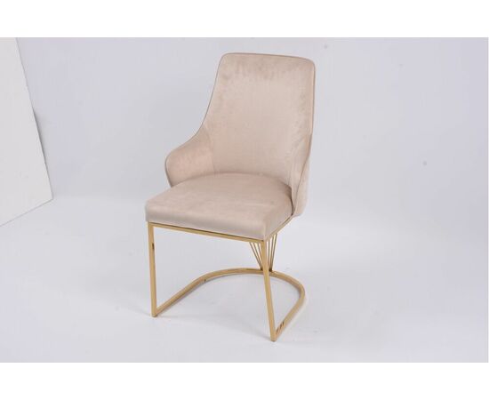 Стул обеденный Сиена MC885-BG-2, 62х57х90 см, светло-серый/глянцевое золото, изображение 3 | Интернет магазин мебели и декора LifeDekor