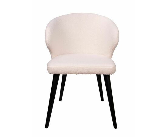 Дизайнерский стул Ariel букле белый, опора бук черный, изображение 2 | Интернет магазин мебели и декора LifeDekor