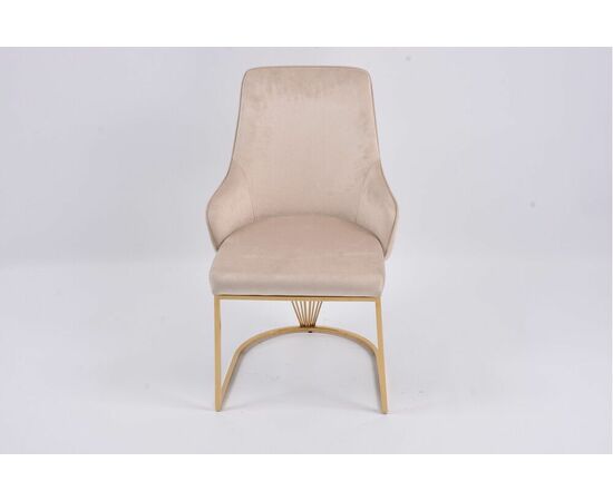 Стул обеденный Сиена MC885-BG-2, 62х57х90 см, светло-серый/глянцевое золото, изображение 2 | Интернет магазин мебели и декора LifeDekor