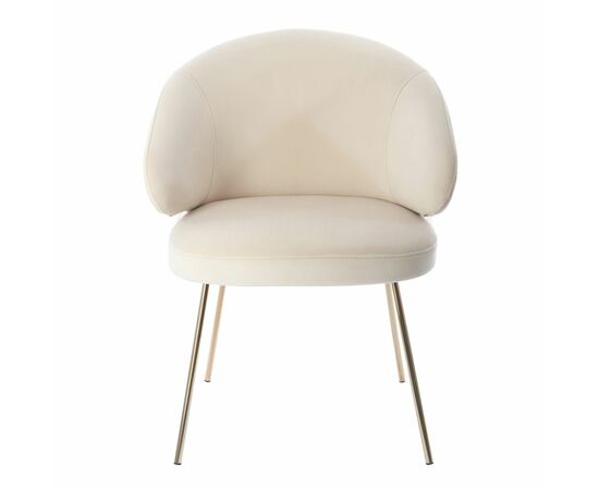 Стул-полукресло Emil кремовый с золотыми ножками, изображение 2 | Интернет магазин мебели и декора LifeDekor