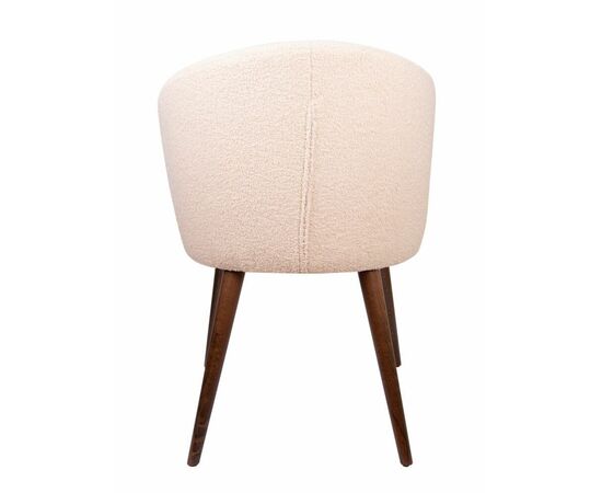 Дизайнерский стул Ariel букле кремовый, опора коричневый бук, изображение 4 | Интернет магазин мебели и декора LifeDekor