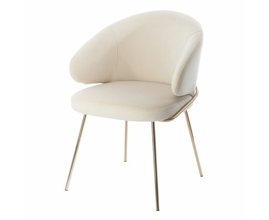 Стул-полукресло Emil кремовый с золотыми ножками | Интернет магазин мебели и декора LifeDekor