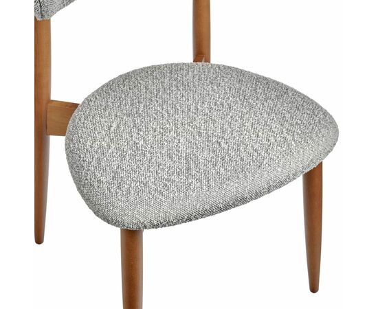 Стул Lucas светло-серый букле с ножками цвета орех, изображение 9 | Интернет магазин мебели и декора LifeDekor