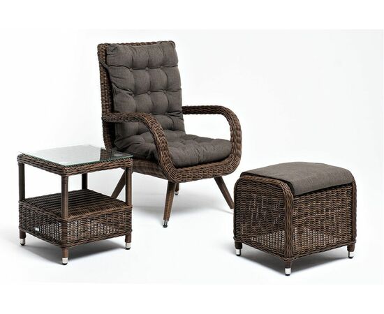 "Толедо" лаунж-зона из искусственного ротанга, цвет коричневый, изображение 4 | Интернет магазин мебели и декора LifeDekor