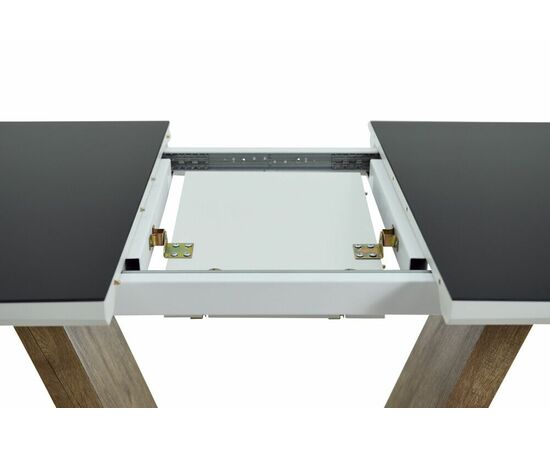 Стол Торонто 140, Белый с чёрным стеклом/Ель умбра, белый, изображение 7 | Интернет магазин мебели и декора LifeDekor