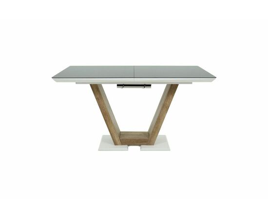 Стол Торонто 140, Белый с чёрным стеклом/Ель умбра, белый | Интернет магазин мебели и декора LifeDekor