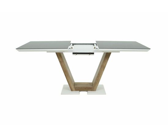 Стол Торонто 140, Белый с чёрным стеклом/Ель умбра, белый, изображение 3 | Интернет магазин мебели и декора LifeDekor