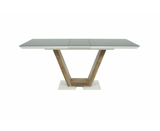 Стол Торонто 140, Белый с чёрным стеклом/Ель умбра, белый, изображение 2 | Интернет магазин мебели и декора LifeDekor