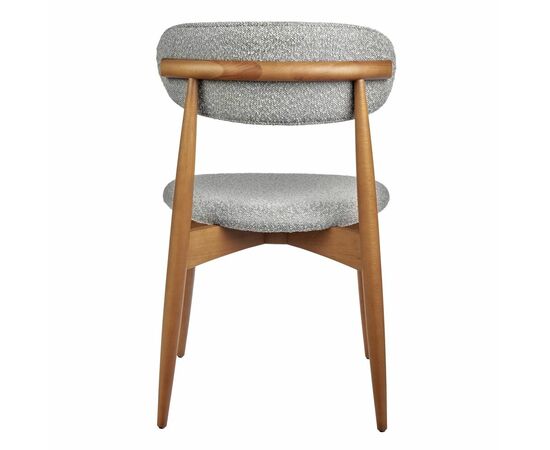 Стул Lucas светло-серый букле с ножками цвета орех, изображение 4 | Интернет магазин мебели и декора LifeDekor
