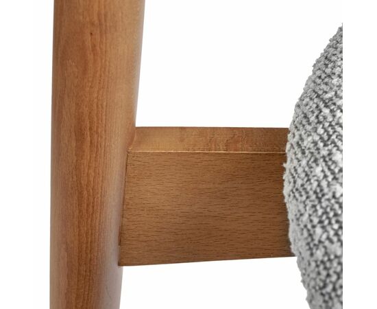 Стул Lucas светло-серый букле с ножками цвета орех, изображение 6 | Интернет магазин мебели и декора LifeDekor