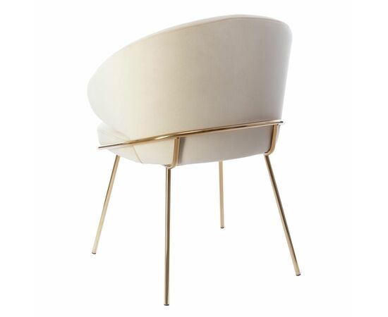 Стул-полукресло Emil кремовый с золотыми ножками, изображение 4 | Интернет магазин мебели и декора LifeDekor