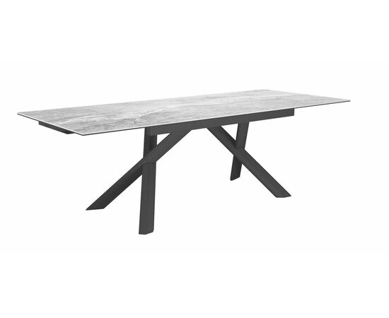 Стол DikLine KX160 мрамор C31 (керамика серая глянец)/опоры черные, изображение 4 | Интернет магазин мебели и декора LifeDekor