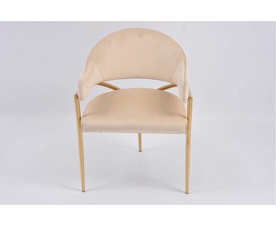 Стул обеденный Модена MC886-BG-2, 59х61х79 см, бежевый/глянцевое золото, изображение 2 | Интернет магазин мебели и декора LifeDekor