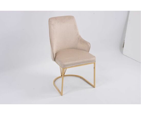 Стул обеденный Сиена MC885-BG-2, 62х57х90 см, светло-серый/глянцевое золото | Интернет магазин мебели и декора LifeDekor