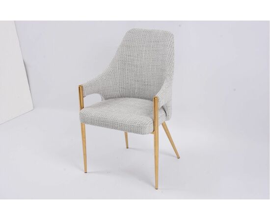 Стул обеденный Бергамо MC884-BG-2, 62х58х91 см, бежевый/глянцевое золото, изображение 3 | Интернет магазин мебели и декора LifeDekor