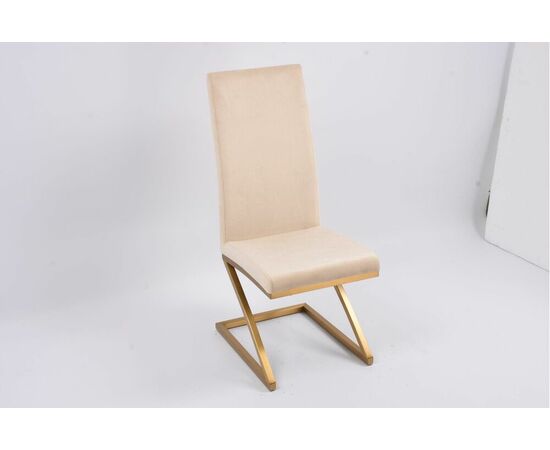 Стул обеденный Палермо MC799-BG-1, 60х46х105 см, бежевый/матовое золото | Интернет магазин мебели и декора LifeDekor