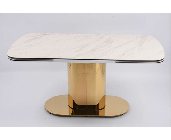 Стол обеденный раскладной Моника MC3034-160W, 160(41+41)х90х77 см, белая керамика, изображение 4 | Интернет магазин мебели и декора LifeDekor