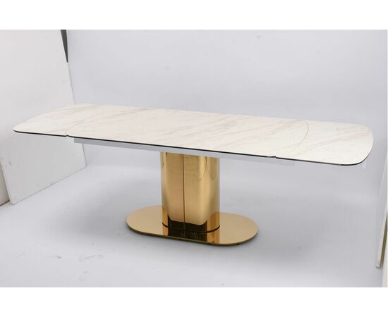 Стол обеденный раскладной Моника MC3034-160W, 160(41+41)х90х77 см, белая керамика | Интернет магазин мебели и декора LifeDekor