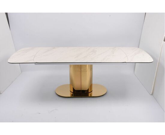 Стол обеденный раскладной Моника MC3034-160W, 160(41+41)х90х77 см, белая керамика, изображение 3 | Интернет магазин мебели и декора LifeDekor