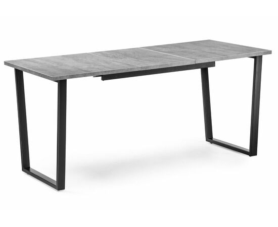 Стол деревянный раскладной Лота Лофт 120 25 мм черный матовый / бетон, изображение 2 | Интернет магазин мебели и декора LifeDekor