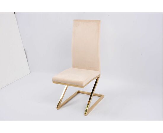Стул обеденный Палермо MC799-BG-2, 60х46х105 см, бежевый/глянцевое золото, изображение 3 | Интернет магазин мебели и декора LifeDekor