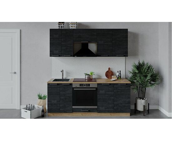 Кухонный гарнитур «Детройт» длиной 200 см со шкафом НБ | Интернет магазин мебели и декора LifeDekor