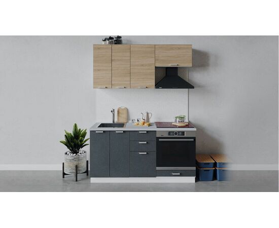 Кухонный гарнитур «Гранита» длиной 160 см со шкафом НБ | Интернет магазин мебели и декора LifeDekor