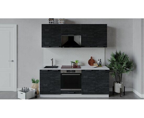 Кухонный гарнитур «Детройт» длиной 200 см со шкафом НБ | Интернет магазин мебели и декора LifeDekor