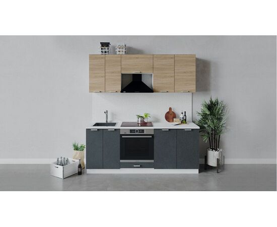 Кухонный гарнитур «Гранита» длиной 200 см со шкафом НБ | Интернет магазин мебели и декора LifeDekor