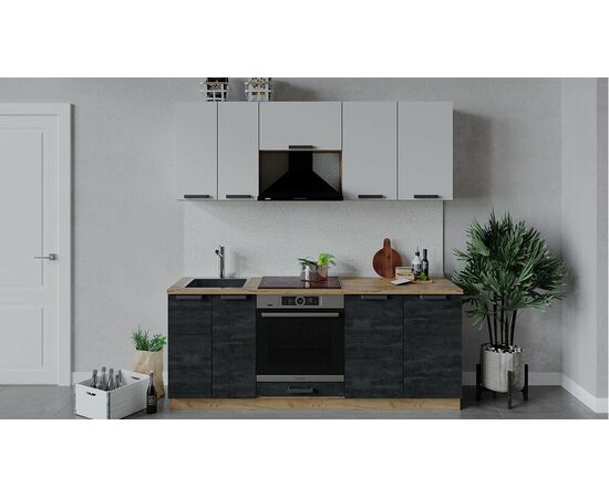 Кухонный гарнитур «Детройт» длиной 200 см со шкафом НБ | Интернет магазин мебели и декора LifeDekor