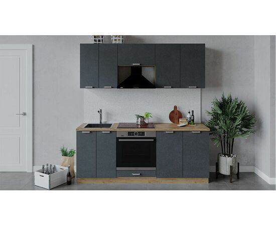 Кухонный гарнитур «Гранита» длиной 200 см со шкафом НБ | Интернет магазин мебели и декора LifeDekor