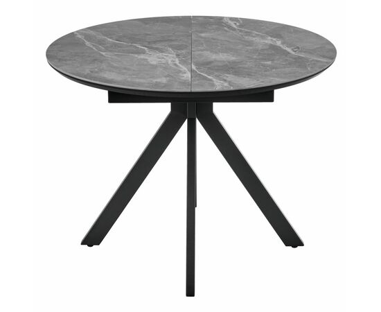 Стол Rudolf круглый раскладной 100-130x100x75см, серый керамогранит, черный, изображение 2 | Интернет магазин мебели и декора LifeDekor