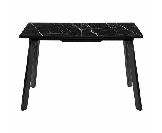 Стол Dublin раскладной 120-160х80х75 чёрный мрамор с чёрными ножками, изображение 2 | Интернет магазин мебели и декора LifeDekor