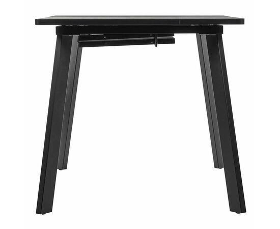 Стол Dublin раскладной 120-160х80х75 чёрный мрамор с чёрными ножками, изображение 5 | Интернет магазин мебели и декора LifeDekor