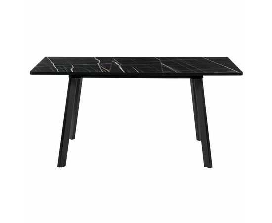Стол Dublin раскладной 120-160х80х75 чёрный мрамор с чёрными ножками, изображение 8 | Интернет магазин мебели и декора LifeDekor