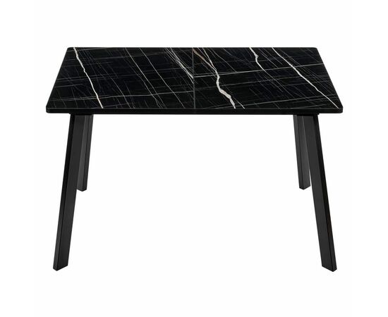 Стол Dublin раскладной 120-160х80х75 чёрный мрамор с чёрными ножками, изображение 4 | Интернет магазин мебели и декора LifeDekor