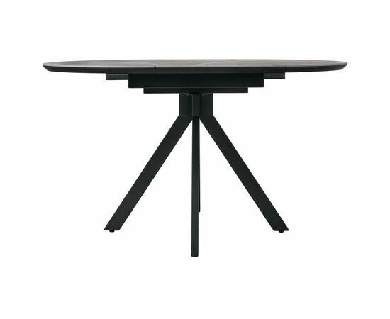 Стол Rudolf круглый раскладной 100-130x100x75см, серый керамогранит, черный, изображение 7 | Интернет магазин мебели и декора LifeDekor