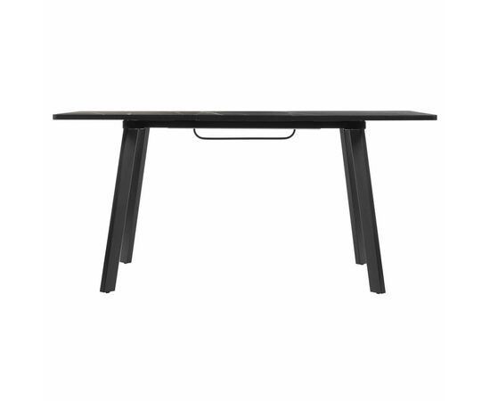 Стол Dublin раскладной 120-160х80х75 чёрный мрамор с чёрными ножками, изображение 9 | Интернет магазин мебели и декора LifeDekor