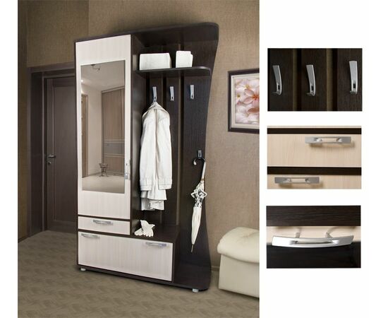 Прихожая "Классик" (Венге, Дуб Беленный), изображение 2 | Интернет магазин мебели и декора LifeDekor