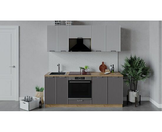 Кухонный гарнитур «Кимберли» длиной 200 см со шкафом НБ | Интернет магазин мебели и декора LifeDekor