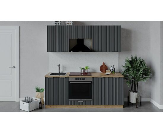 Кухонный гарнитур «Кимберли» длиной 200 см со шкафом НБ | Интернет магазин мебели и декора LifeDekor