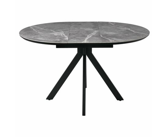 Стол Rudolf круглый раскладной 100-130x100x75см, серый керамогранит, черный, изображение 6 | Интернет магазин мебели и декора LifeDekor