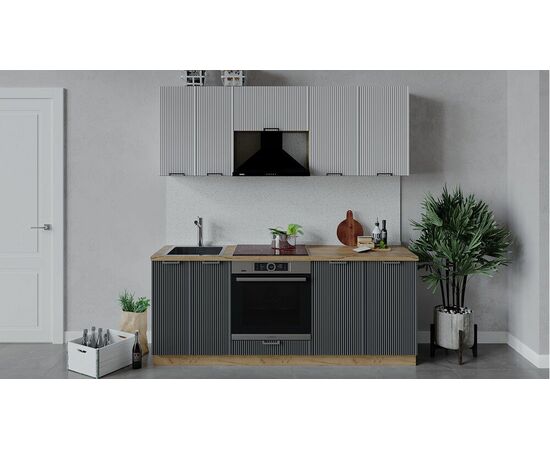 Кухонный гарнитур «Кимберли» длиной 200 см со шкафом НБ | Интернет магазин мебели и декора LifeDekor