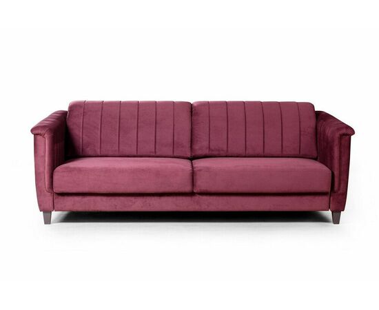 Amsterdam диван-кровать трехместный прямой, велюр красный, изображение 2 | Интернет магазин мебели и декора LifeDekor