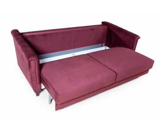 Amsterdam диван-кровать трехместный прямой, велюр красный, изображение 7 | Интернет магазин мебели и декора LifeDekor