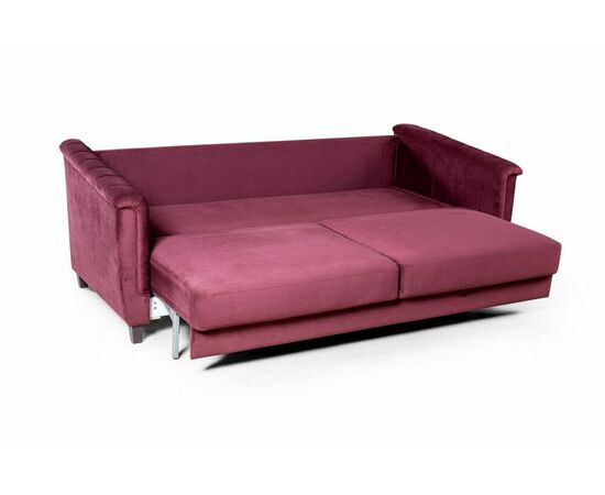 Amsterdam диван-кровать трехместный прямой, велюр красный, изображение 6 | Интернет магазин мебели и декора LifeDekor