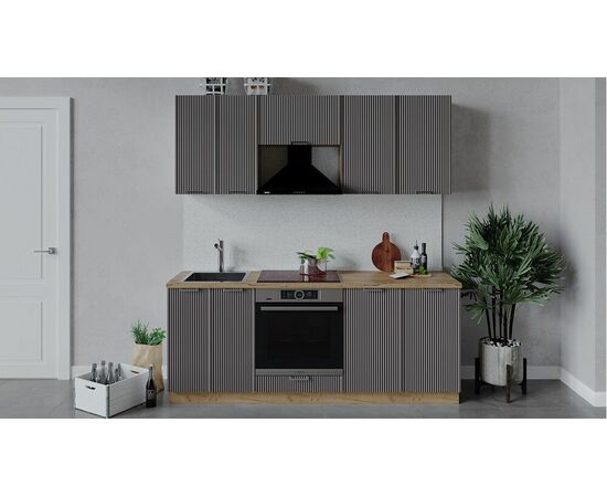 Кухонный гарнитур «Кимберли» длиной 200 см со шкафом НБ | Интернет магазин мебели и декора LifeDekor