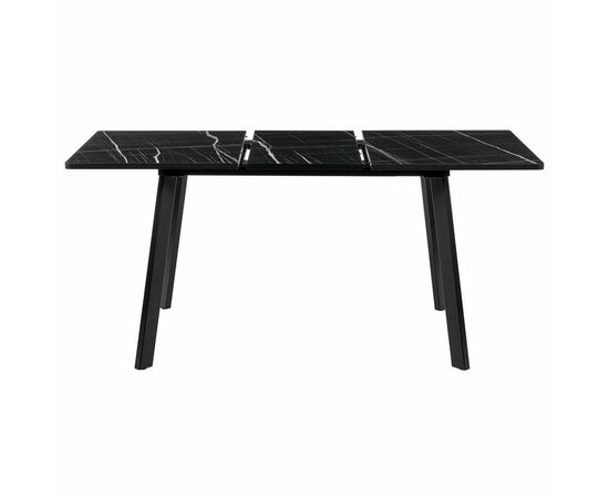 Стол Dublin раскладной 120-160х80х75 чёрный мрамор с чёрными ножками, изображение 7 | Интернет магазин мебели и декора LifeDekor